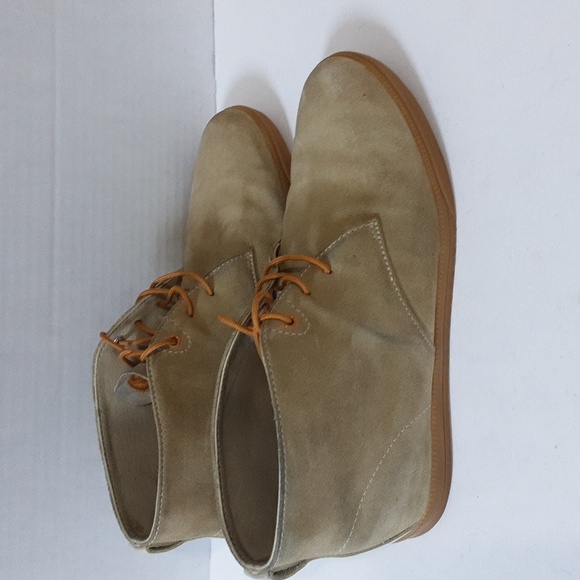 CLAE men\'s suede boots size 11.5 cream lace up style main image 7